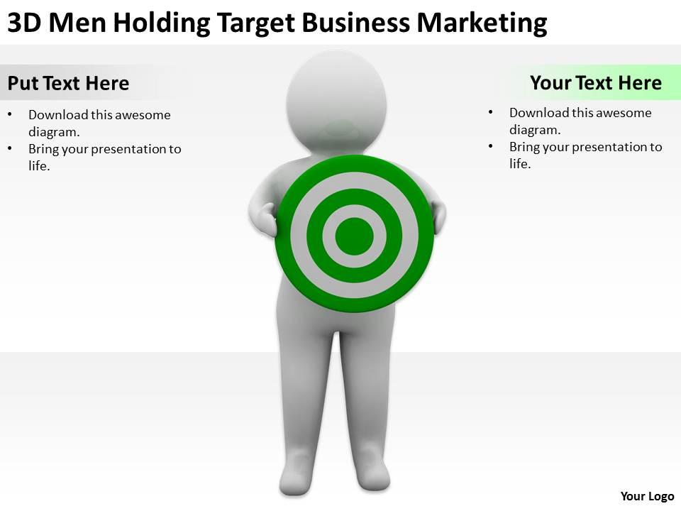 3d men holding target business marketing ppt graphics icons powerpoint Slide01