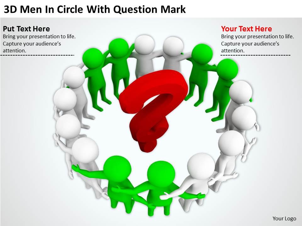 3d men in circle with question mark ppt graphics icons powerpoint Slide01
