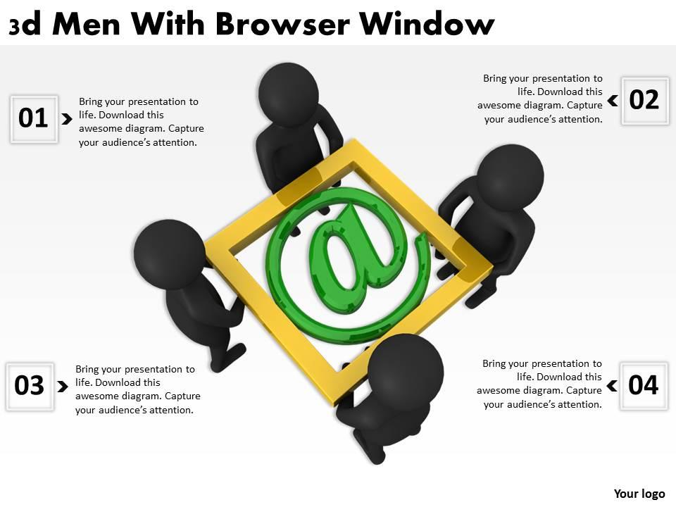 3d men with browser window ppt graphics icons powerpoint Slide01