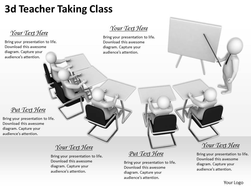 3d teacher taking class ppt graphics icons powerpoint Slide01