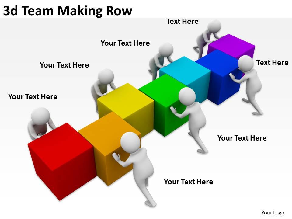 3d team making row ppt graphics icons powerpoint Slide01