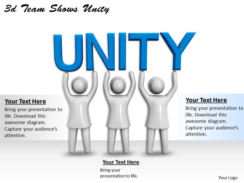 3d team shows unity ppt graphics icons powerpoint Slide01