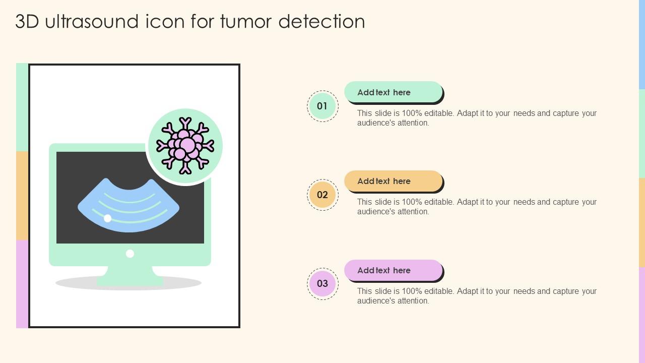 3d Ultrasound Icon For Tumor Detection Ppt Sample