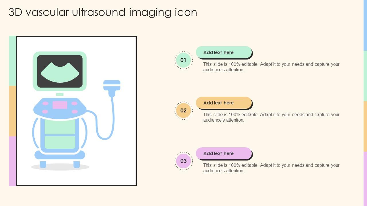 3d Vascular Ultrasound Imaging Icon Ppt Template