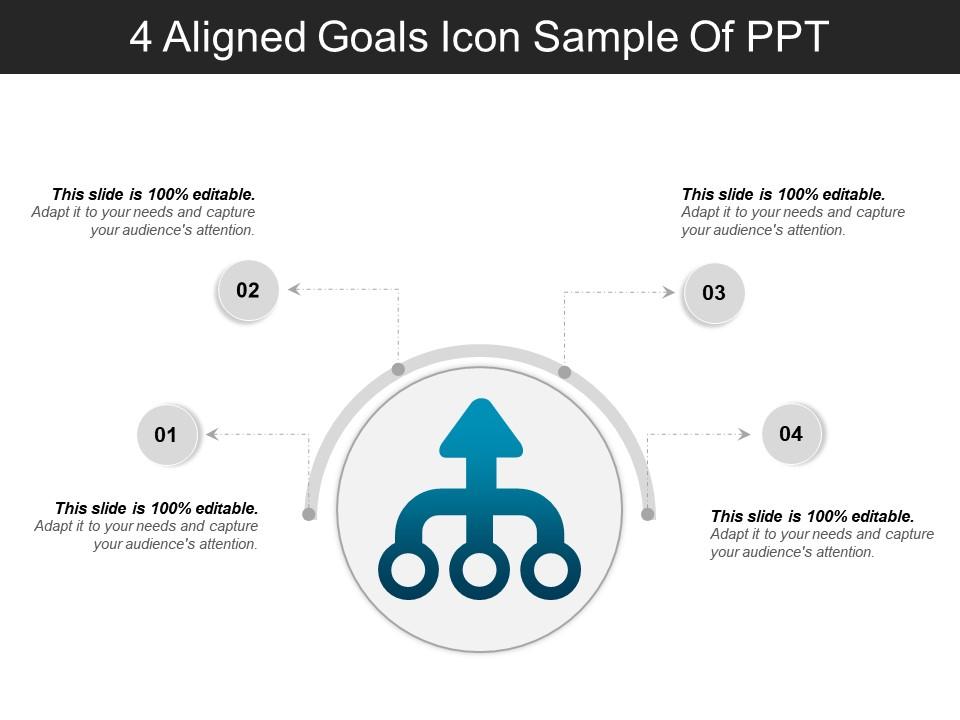 4 aligned goals icon sample of ppt Slide01