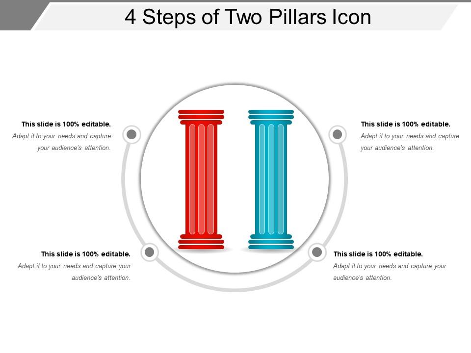4 steps of two pillars icon powerpoint slides Slide01