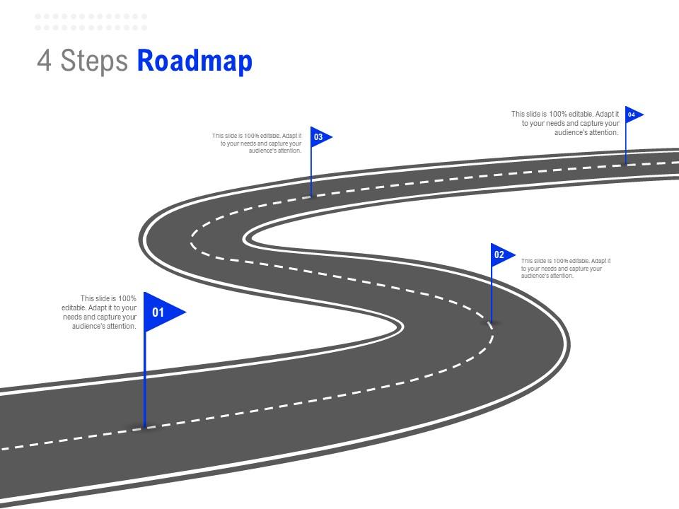 4 steps roadmap c1313 ppt powerpoint presentation icon influencers Slide01