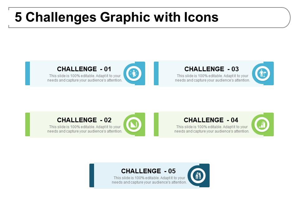 5 challenges graphic with icons Slide01