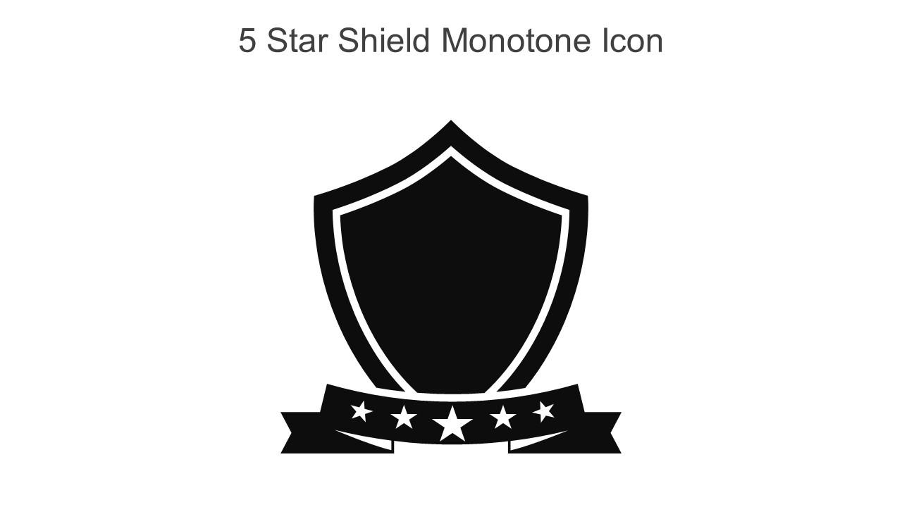 5 Star Shield Monotone Icon In Powerpoint Pptx Png And Editable Eps Format