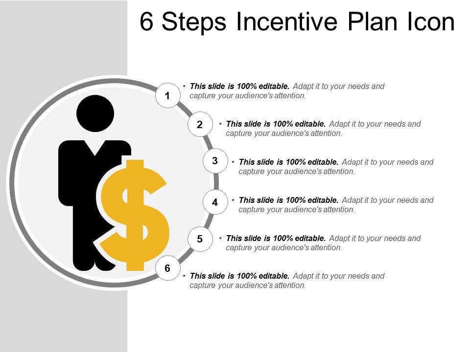 6 steps incentive plan icon Slide01