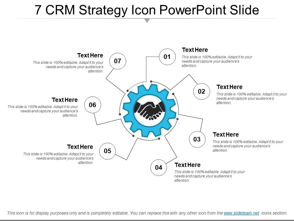 7 crm strategy icon powerpoint slide Slide01