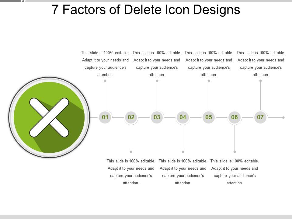 7 factors of delete icon designs Slide01