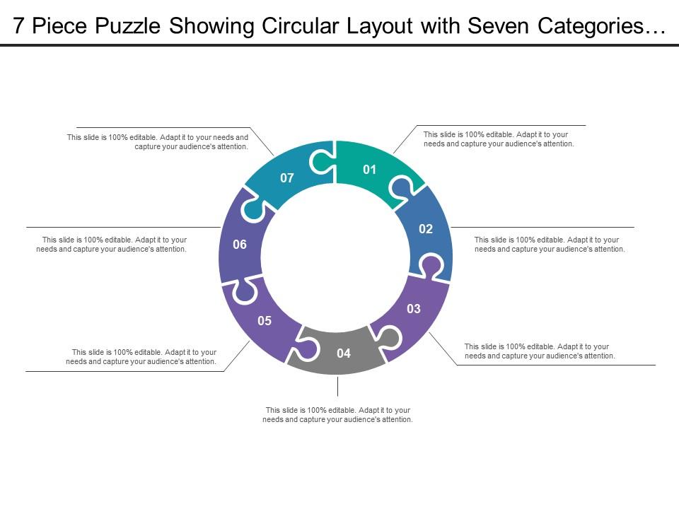 7 piece puzzle showing circular layout with seven categories of icon option7 Slide01