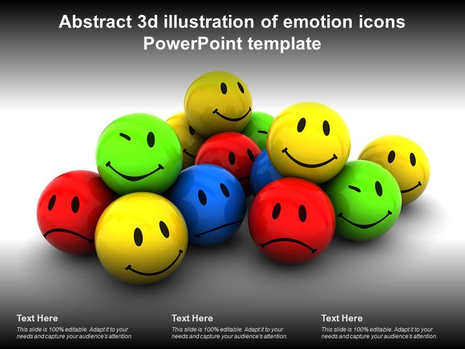 Abstract 3d illustration of emotion icons powerpoint template Slide01