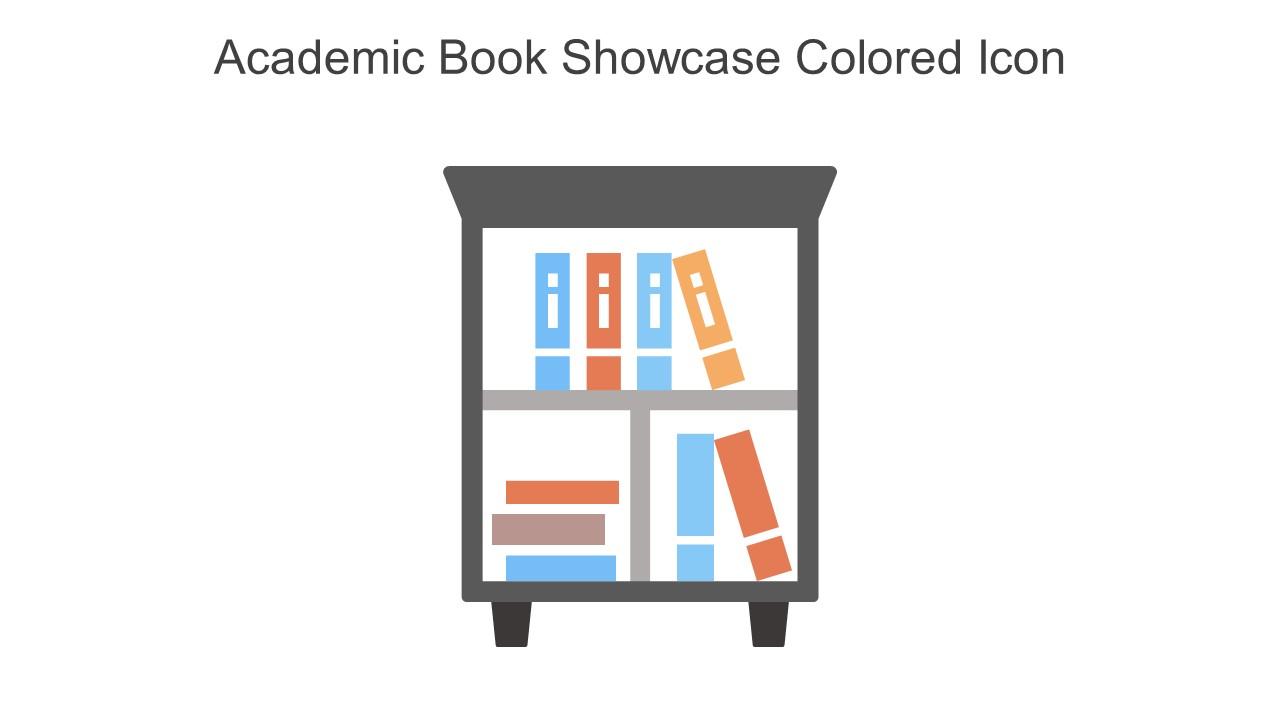 Academic Book Showcase Colored Icon In Powerpoint Pptx Png And Editable Eps Format Slide01