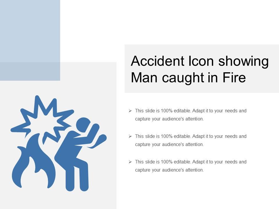 Accident icon showing man caught in fire Slide01