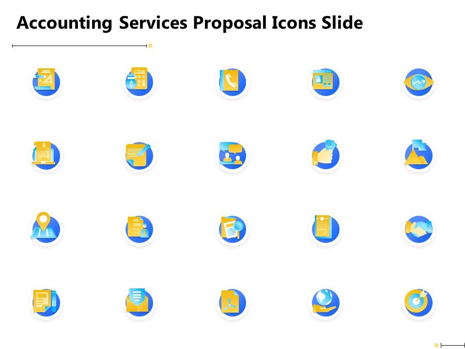 Accounting services proposal icons slide ppt powerpoint presentation file deck Slide01