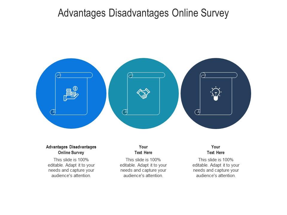 Advantages disadvantages online survey ppt powerpoint presentation icon brochure cpb Slide01