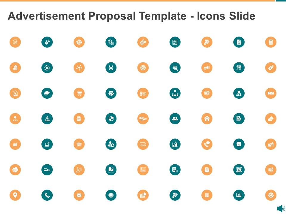 Advertisement proposal template icons slide ppt powerpoint presentation infographics graphics Slide01