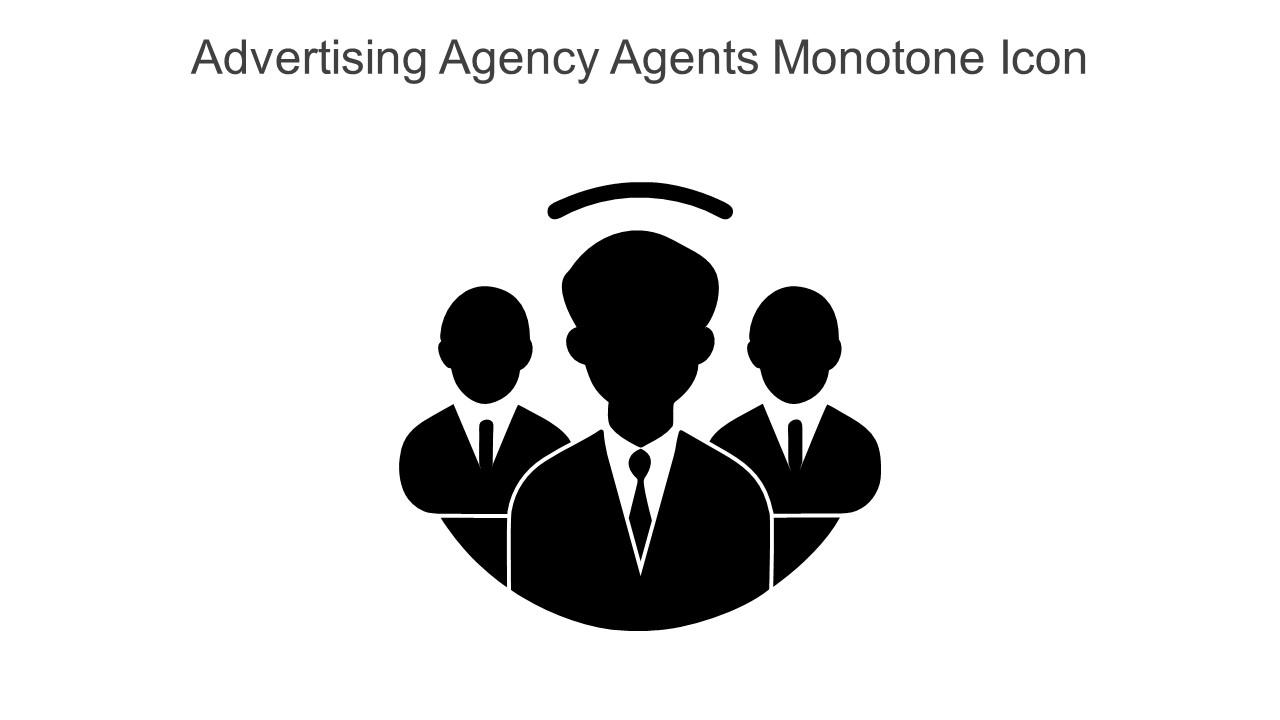 Advertising Agency Agents Monotone Icon In Powerpoint Pptx Png And Editable Eps Format