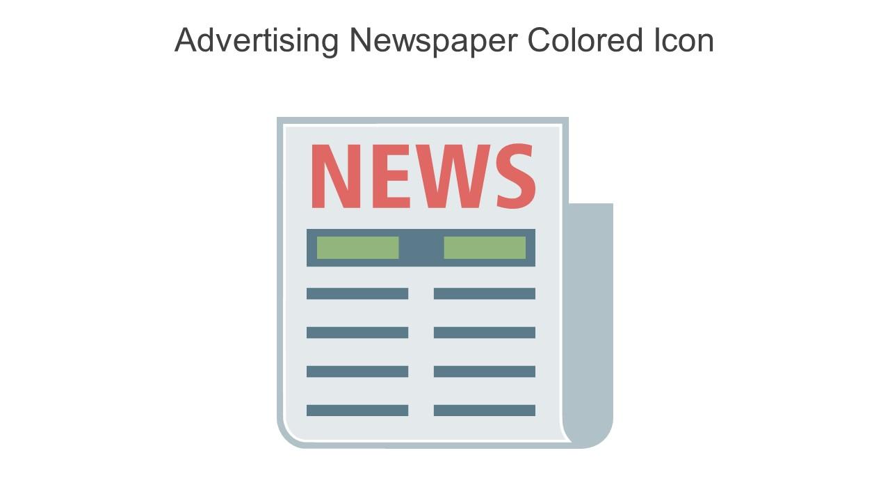 Advertising Newspaper Colored Icon In Powerpoint Pptx Png And Editable Eps Format