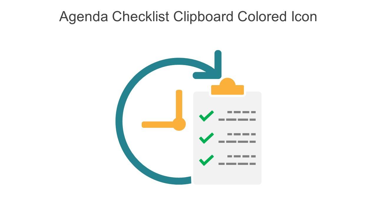 Agenda Checklist Clipboard Colored Icon In Powerpoint Pptx Png And Editable Eps Format Slide01