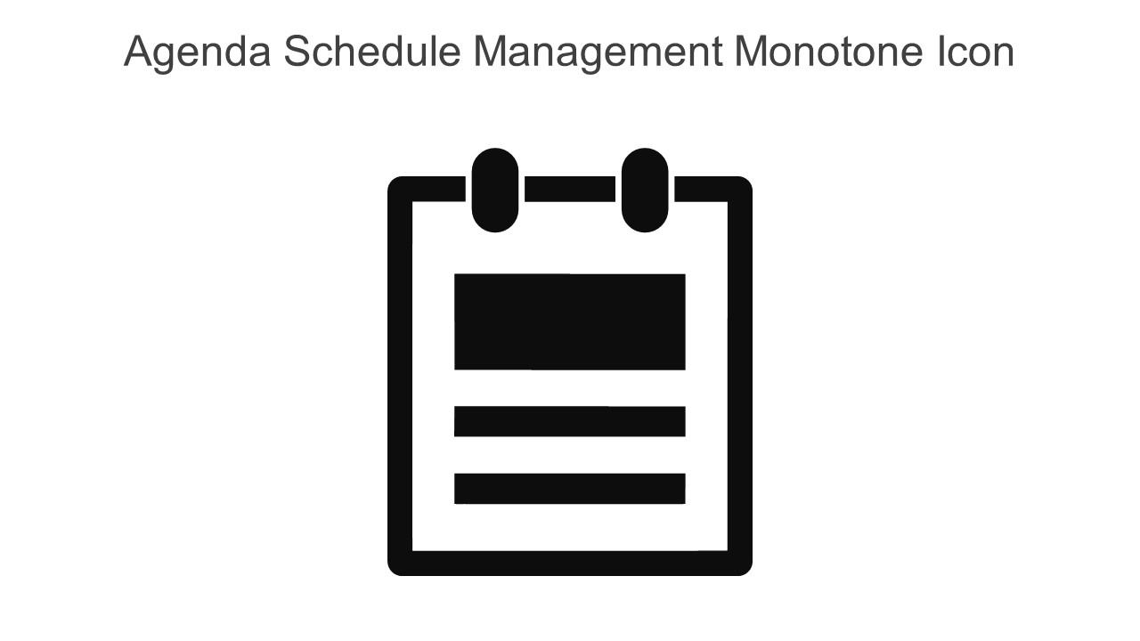 Agenda Schedule Management Monotone Icon In Powerpoint Pptx Png And Editable Eps Format
