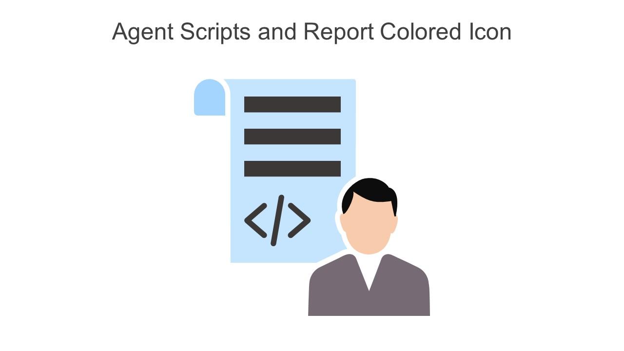 Agent Scripts And Report Colored Icon In Powerpoint Pptx Png And Editable Eps Format Slide01