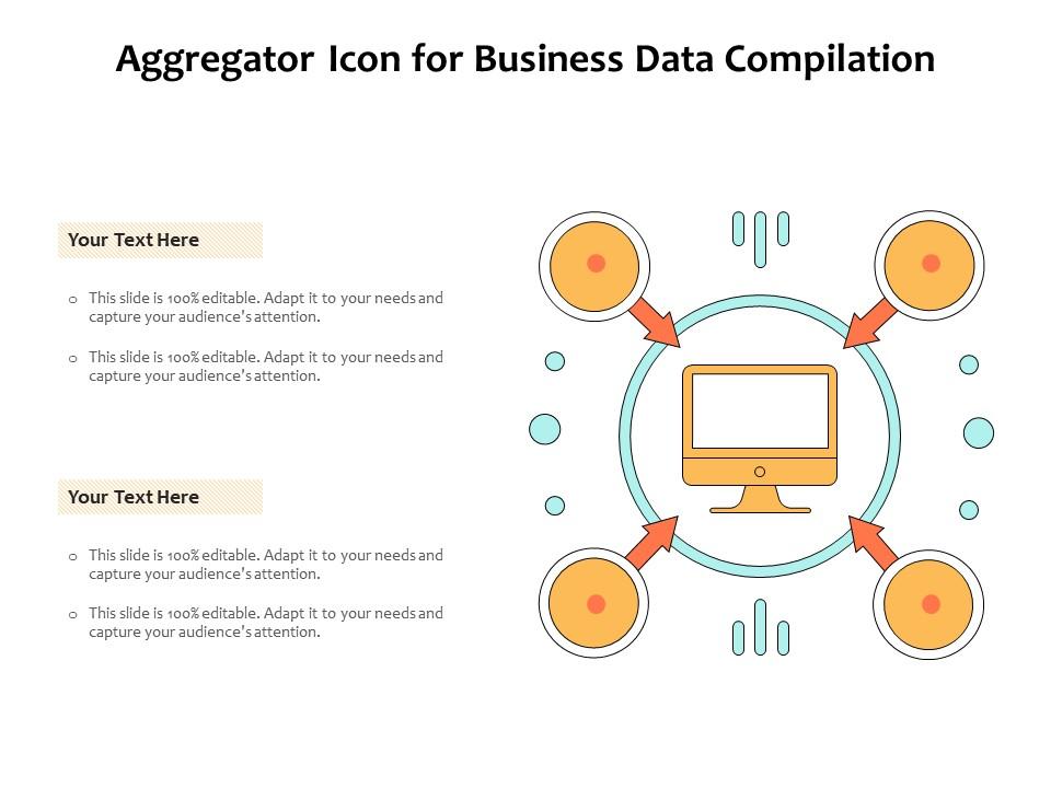 Aggregator icon for business data compilation Slide01