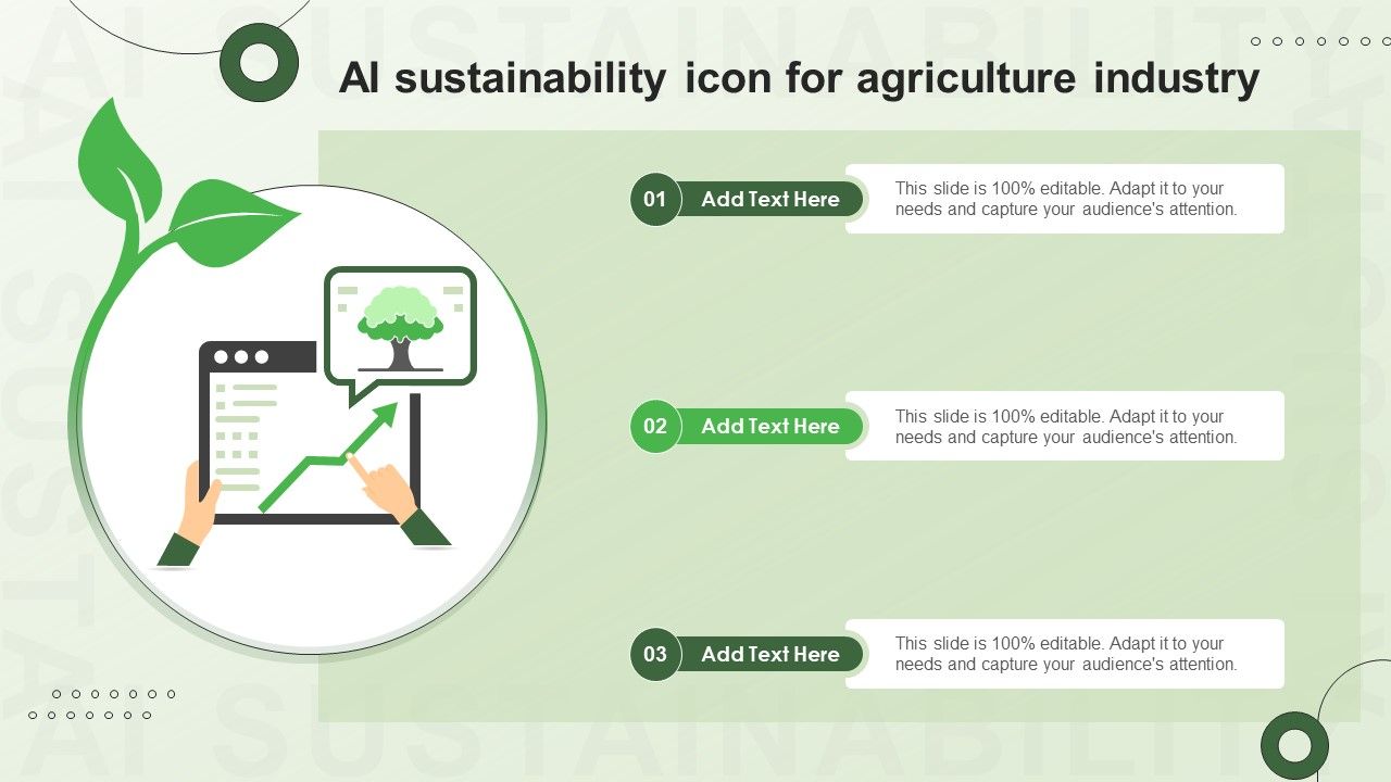 Agriculture Sustainability Icon For Deploying AI Slide01
