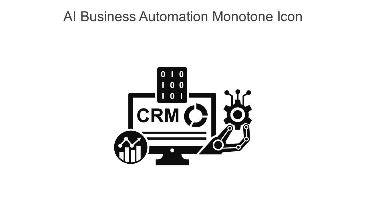 AI Business Automation Monotone Icon In Powerpoint Pptx Png And Editable Eps Format