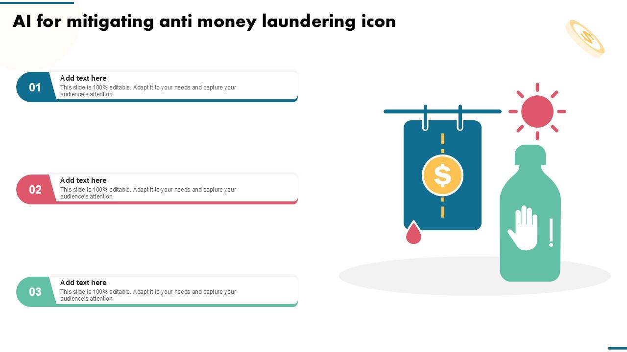 AI For Mitigating Anti Money Laundering Icon Ppt Slides