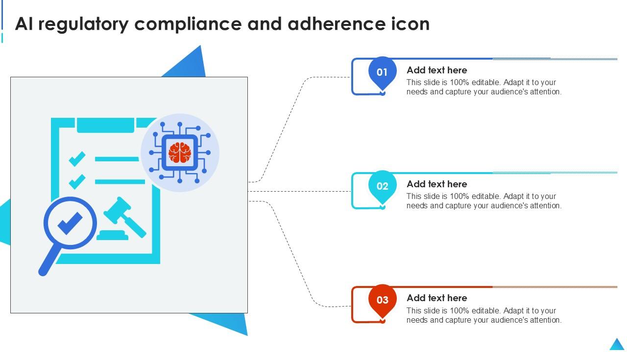 AI Regulatory Compliance And Adherence Icon Ppt Slide