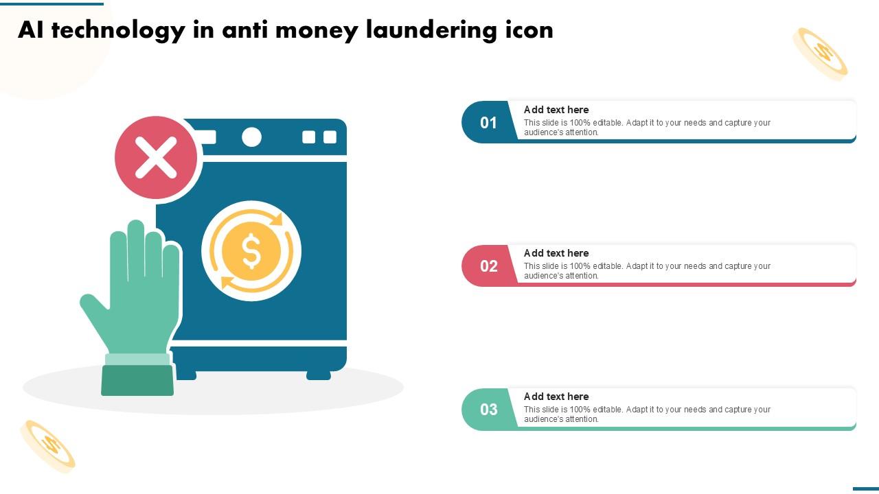 AI Technology In Anti Money Laundering Icon Ppt Slides