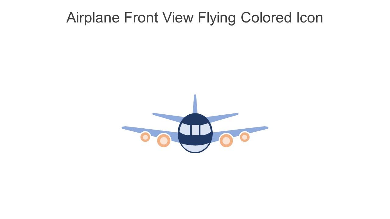 Airplane Front View Flying Colored Icon In Powerpoint Pptx Png And Editable Eps Format