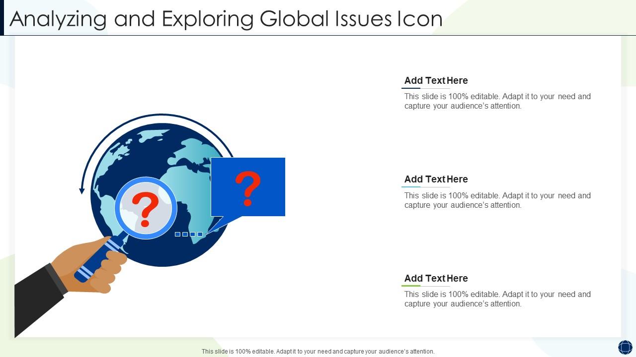 Analyzing and exploring global issues icon Slide01