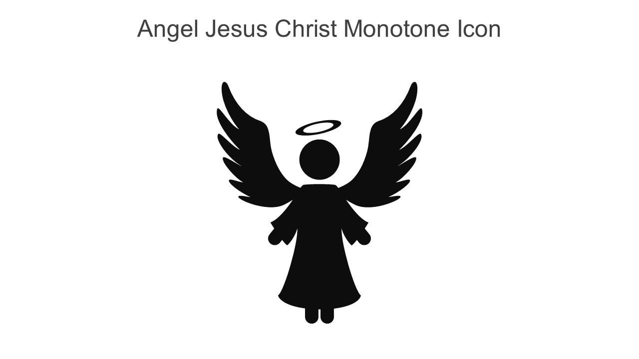 Angel Jesus Christ Monotone Icon In Powerpoint Pptx Png And Editable Eps Format