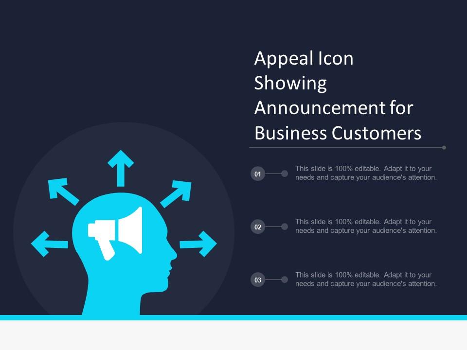 Appeal icon showing announcement for business customers Slide01