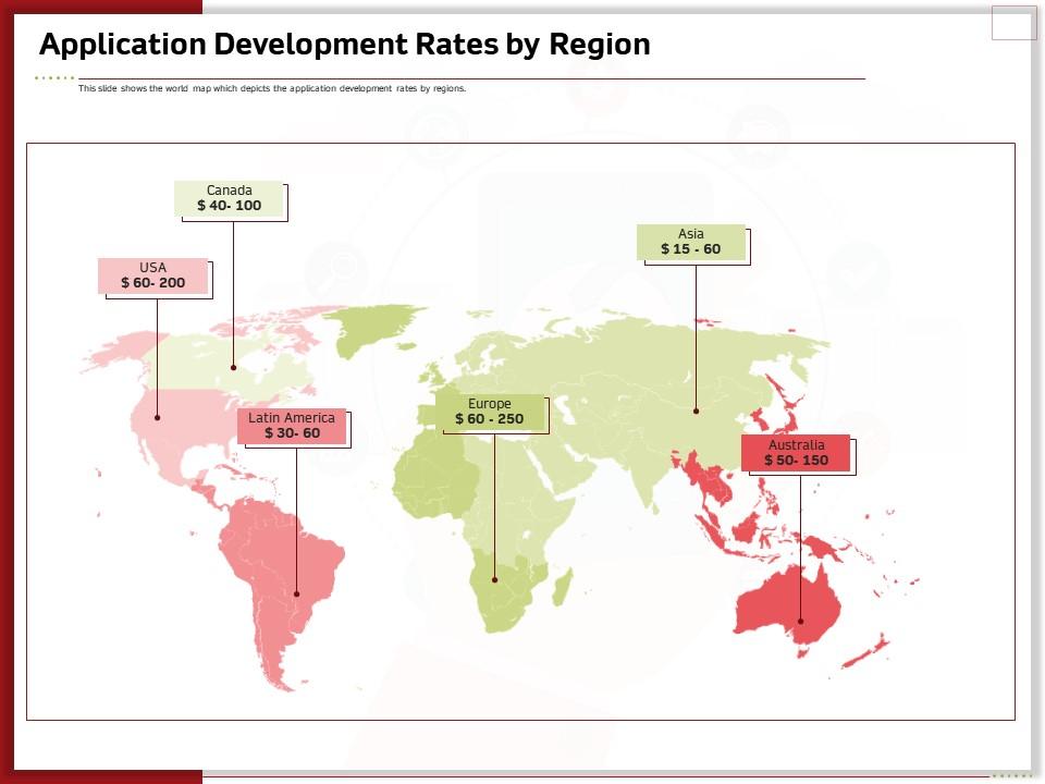 Application development rates by region ppt icon Slide01