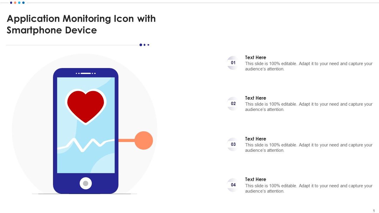 Application Monitoring Icon With Smartphone Device Slide01