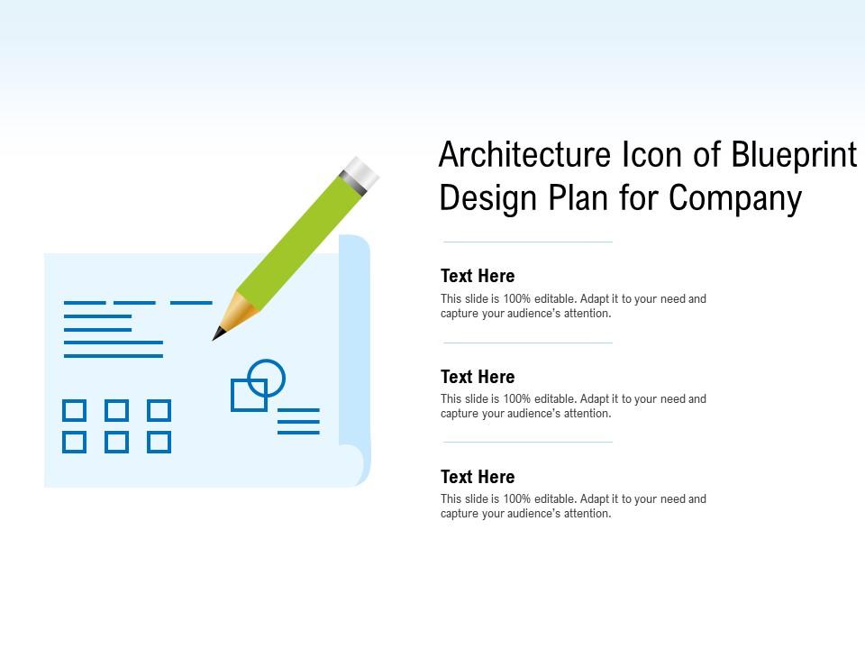 Architecture icon of blueprint design plan for company Slide01