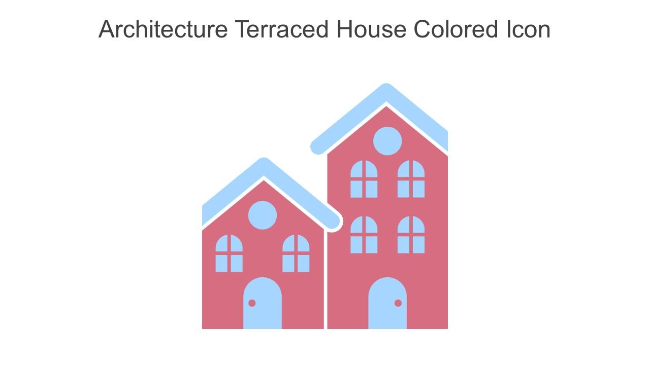 Architecture Terraced House Colored Icon In Powerpoint Pptx Png And Editable Eps Format