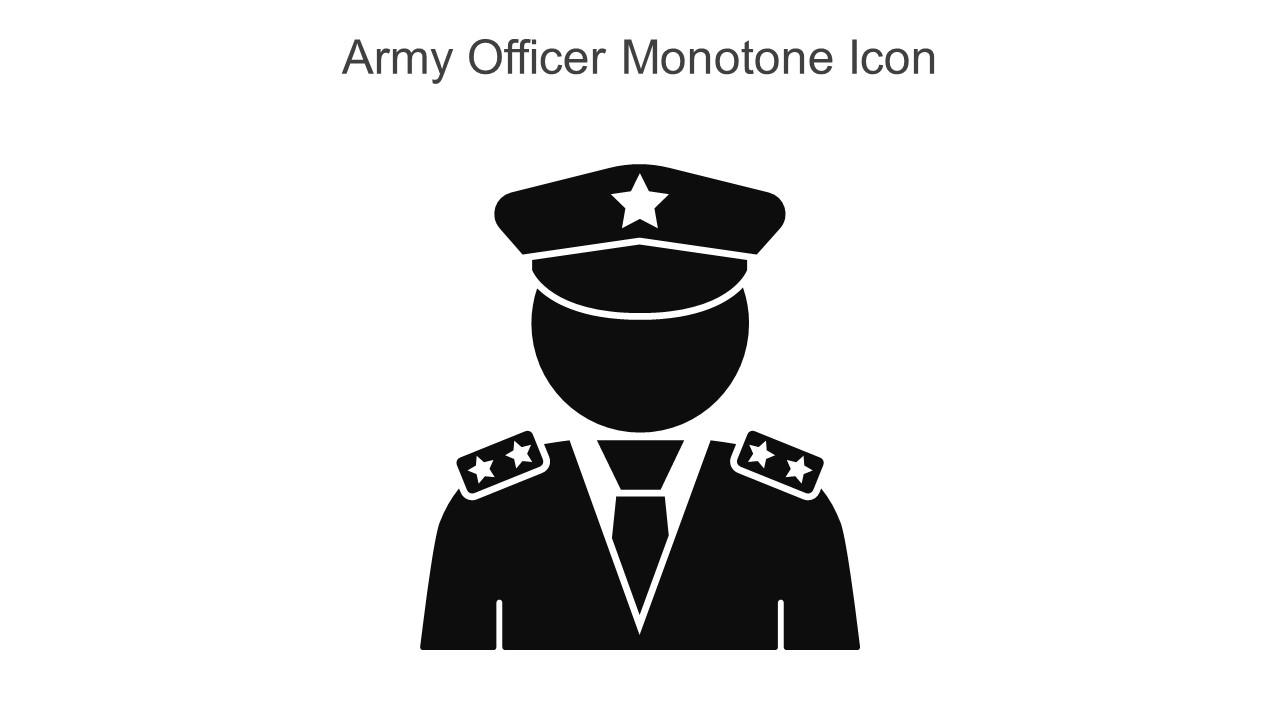 Army Officer Monotone Icon In Powerpoint Pptx Png And Editable Eps Format