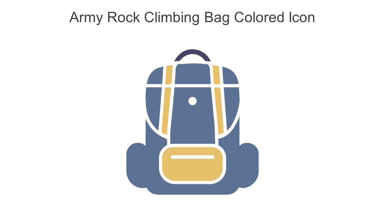 Army Rock Climbing Bag Colored Icon In Powerpoint Pptx Png And Editable Eps Format