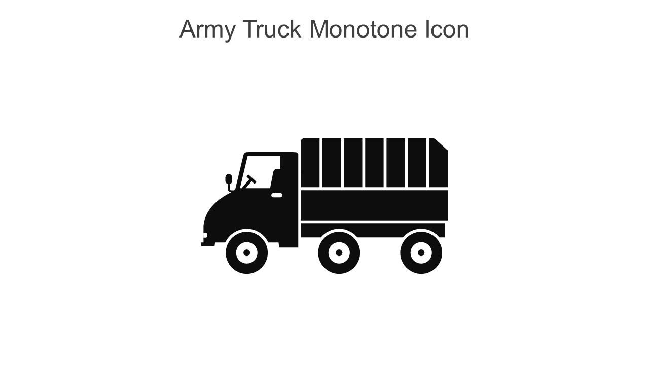 Army Truck Monotone Icon In Powerpoint Pptx Png And Editable Eps Format