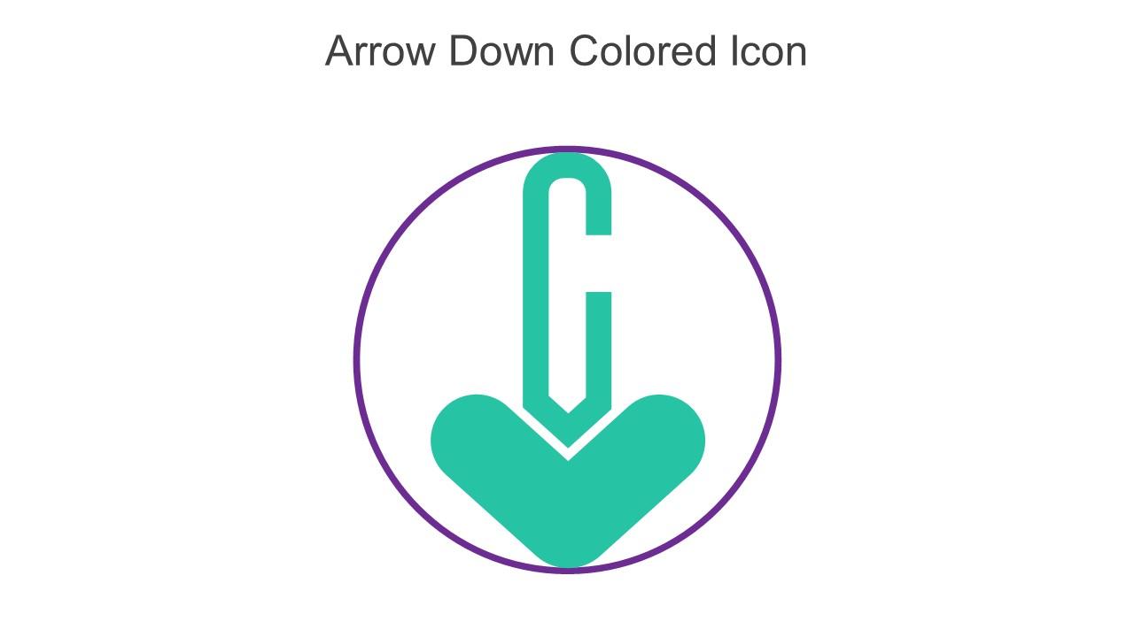 Arrow Down Colored Icon In Powerpoint Pptx Png And Editable Eps Format Slide01