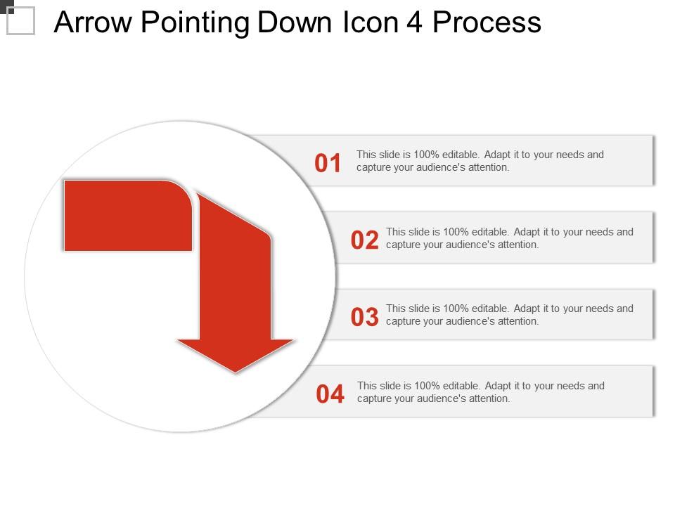 Arrow pointing down icon 4 process Slide01