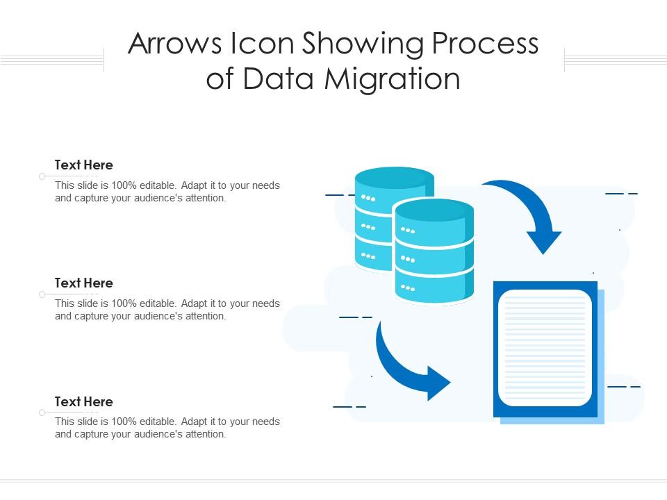 Arrows icon showing process of data migration Slide01