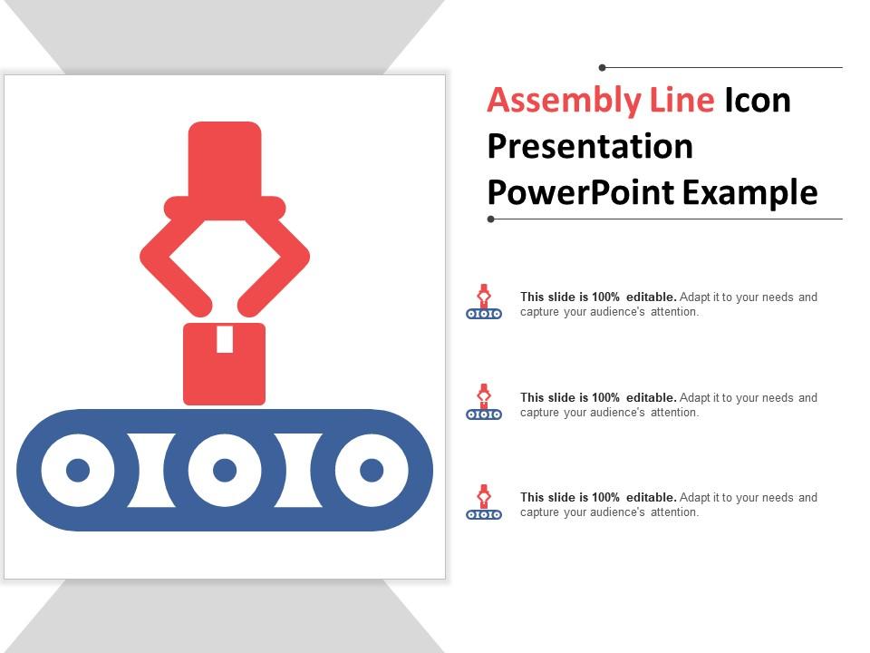 Assembly line icon presentation powerpoint example Slide01