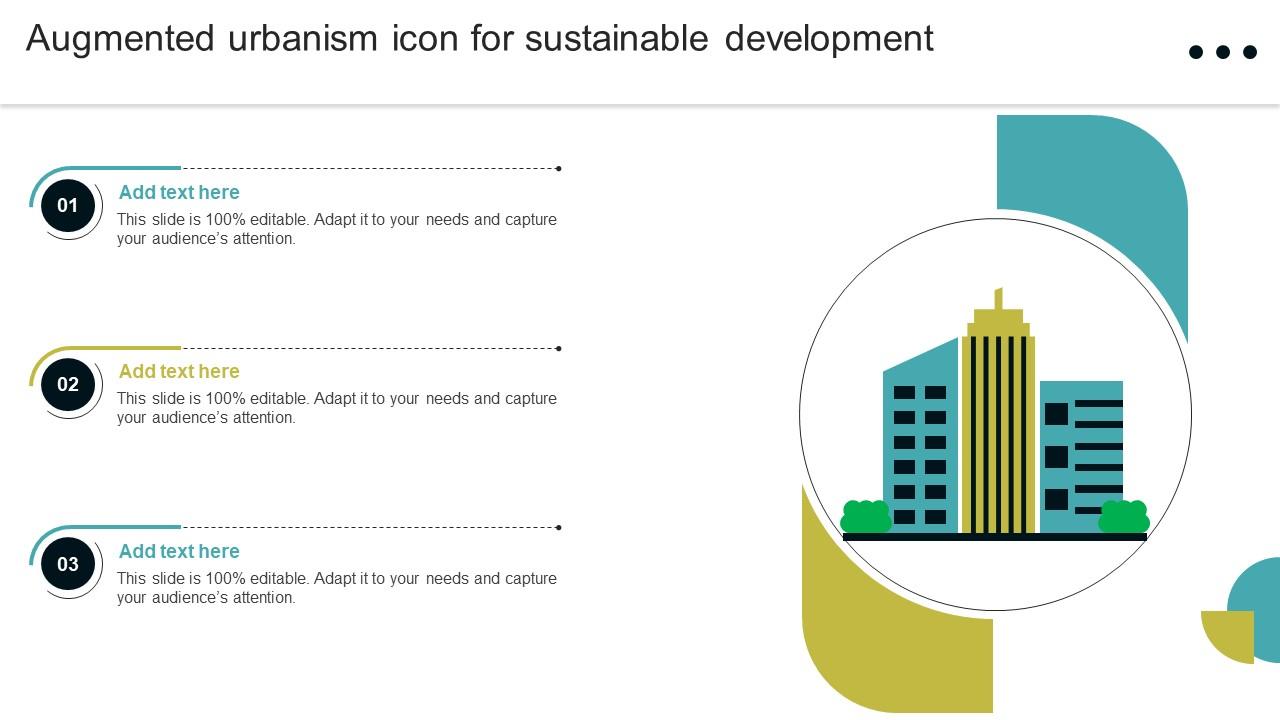 Augmented Urbanism Icon For Sustainable Development PPT Sample